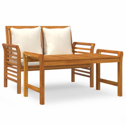 vidaXL Garden Lounge Set | Cream White | Solid Acacia wood | 2-seater