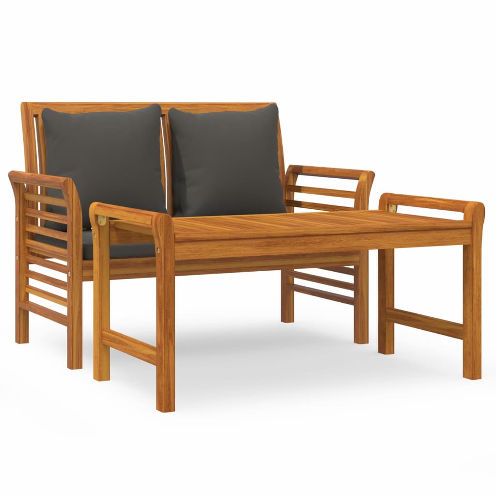 vidaXL Garden Lounge Set | Dark Grey | Solid Acacia Wood, Polyester Foam