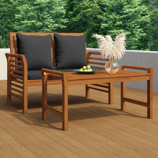 vidaXL Garden Lounge Set | Dark Grey | Solid Acacia Wood, Polyester Foam