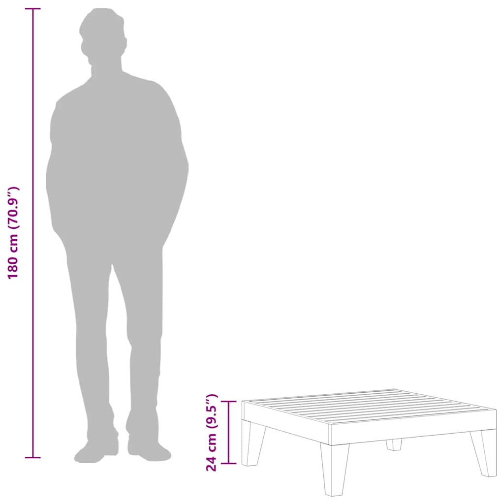 vidaXL Garden Table | Natural Wood | Solid Acacia Wood | Medium | Modular