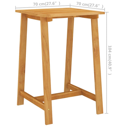 vidaXL Garden Bar Table 70x70x104 cm Solid Acacia Wood