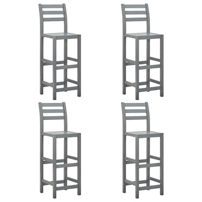 vidaXL Bar Stools 4 pcs Grey Solid Acacia Wood