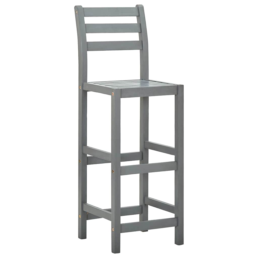 vidaXL Bar Stools 4 pcs Grey Solid Acacia Wood