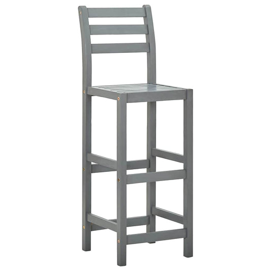 vidaXL Bar Stools 4 pcs Grey Solid Acacia Wood
