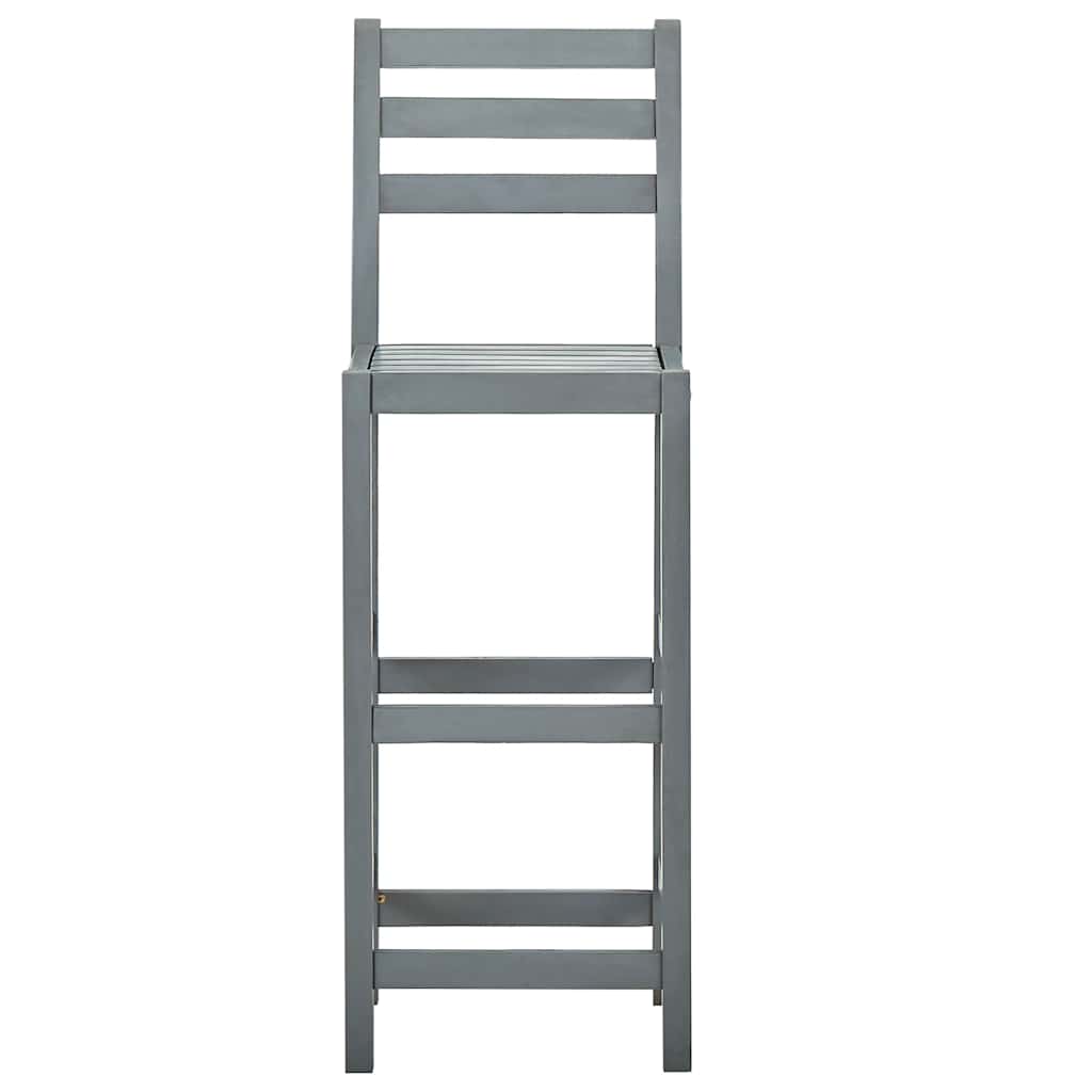 vidaXL Bar Stools 4 pcs Grey Solid Acacia Wood