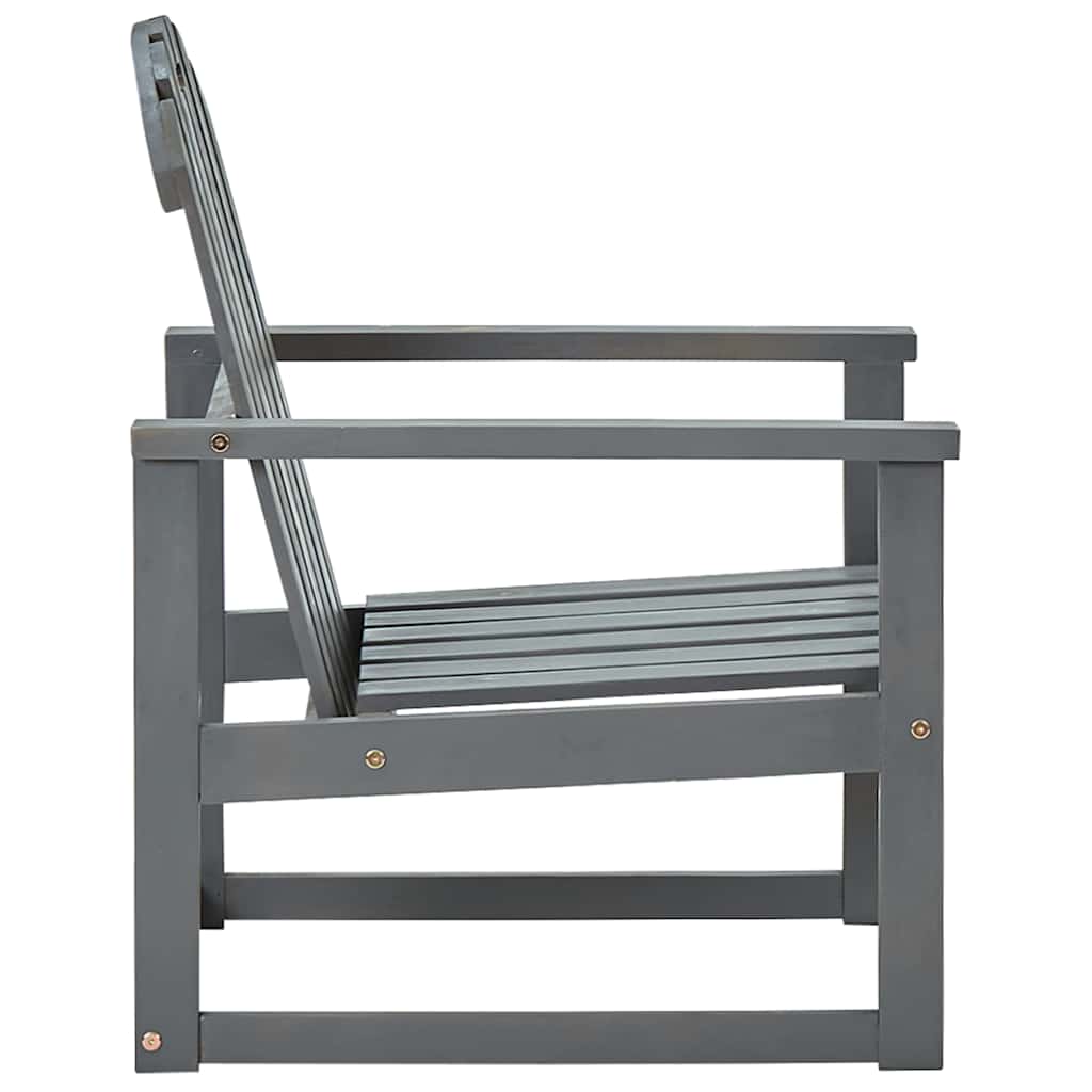 312419 vidaXL Garden Sofa Chairs 2 pcs Grey Solid Acacia Wood