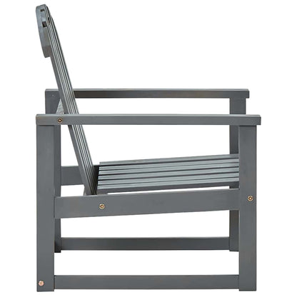 312419 vidaXL Garden Sofa Chairs 2 pcs Grey Solid Acacia Wood