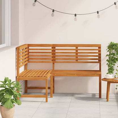 vidaXL Corner Bench | Brown | Solid Acacia Wood | 140 cm corner bench
