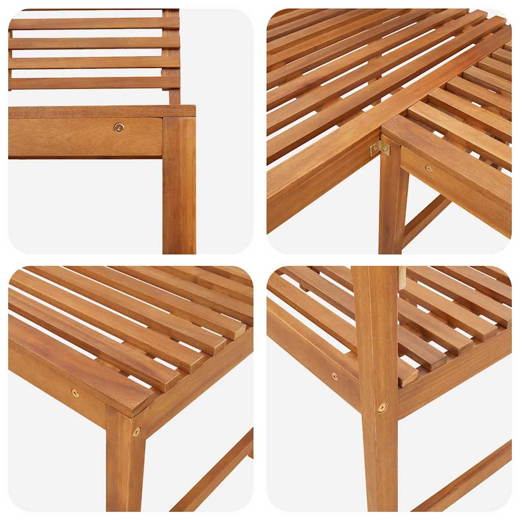 vidaXL Corner Bench | Brown | Solid Acacia Wood | 140 cm corner bench