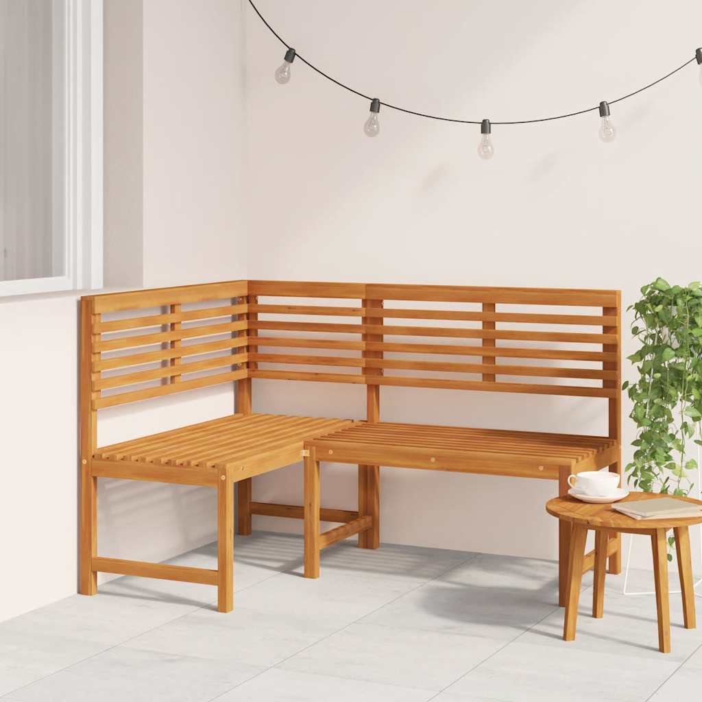 vidaXL Corner Bench | Brown | Solid Acacia Wood | 140 cm corner bench