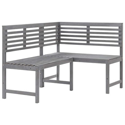 vidaXL Corner Bench | Grey | Solid acacia wood with a grey wash finish | Medium