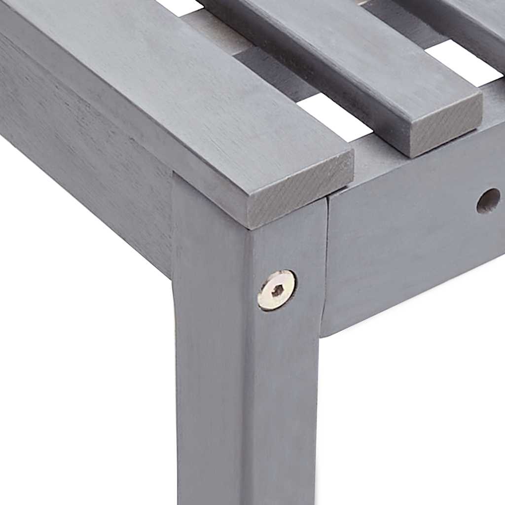 vidaXL Corner Bench | Grey | Solid acacia wood with a grey wash finish | Medium