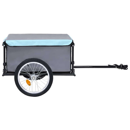 vidaXL Bike Trailer Grey and Blue 65 kg