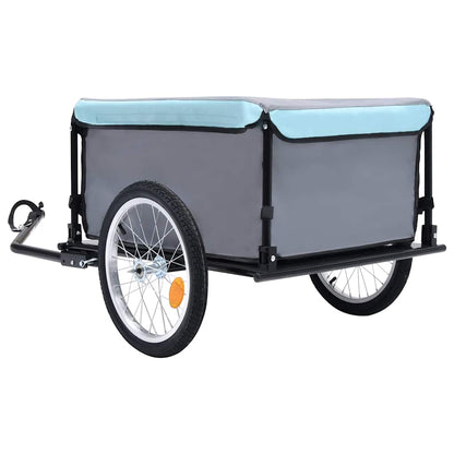 vidaXL Bike Trailer Grey and Blue 65 kg