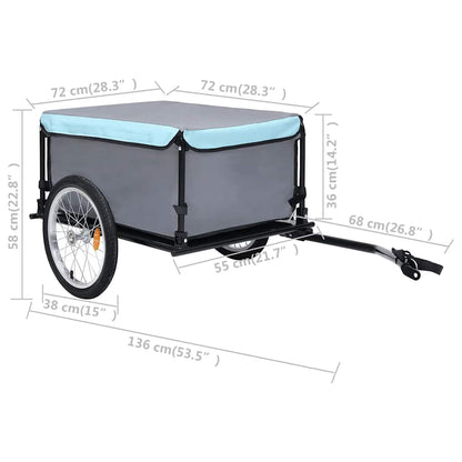 vidaXL Bike Trailer Grey and Blue 65 kg
