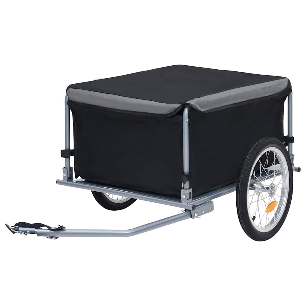 vidaXL Bike Trailer Black and Grey 65 kg
