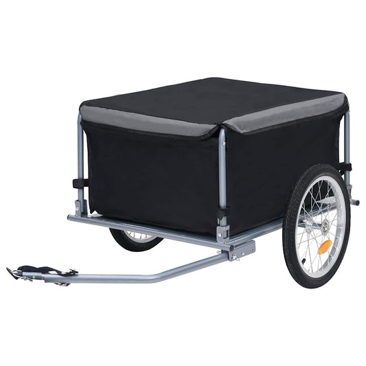 vidaXL Bike Trailer Black and Grey 65 kg