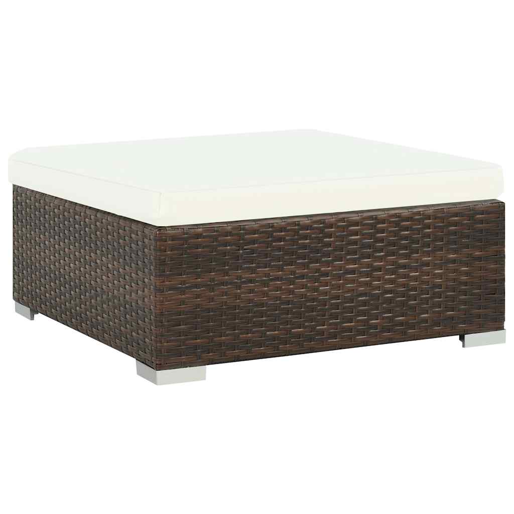 vidaXL 6 Piece Garden Lounge Set with Cushions Poly Rattan Brown