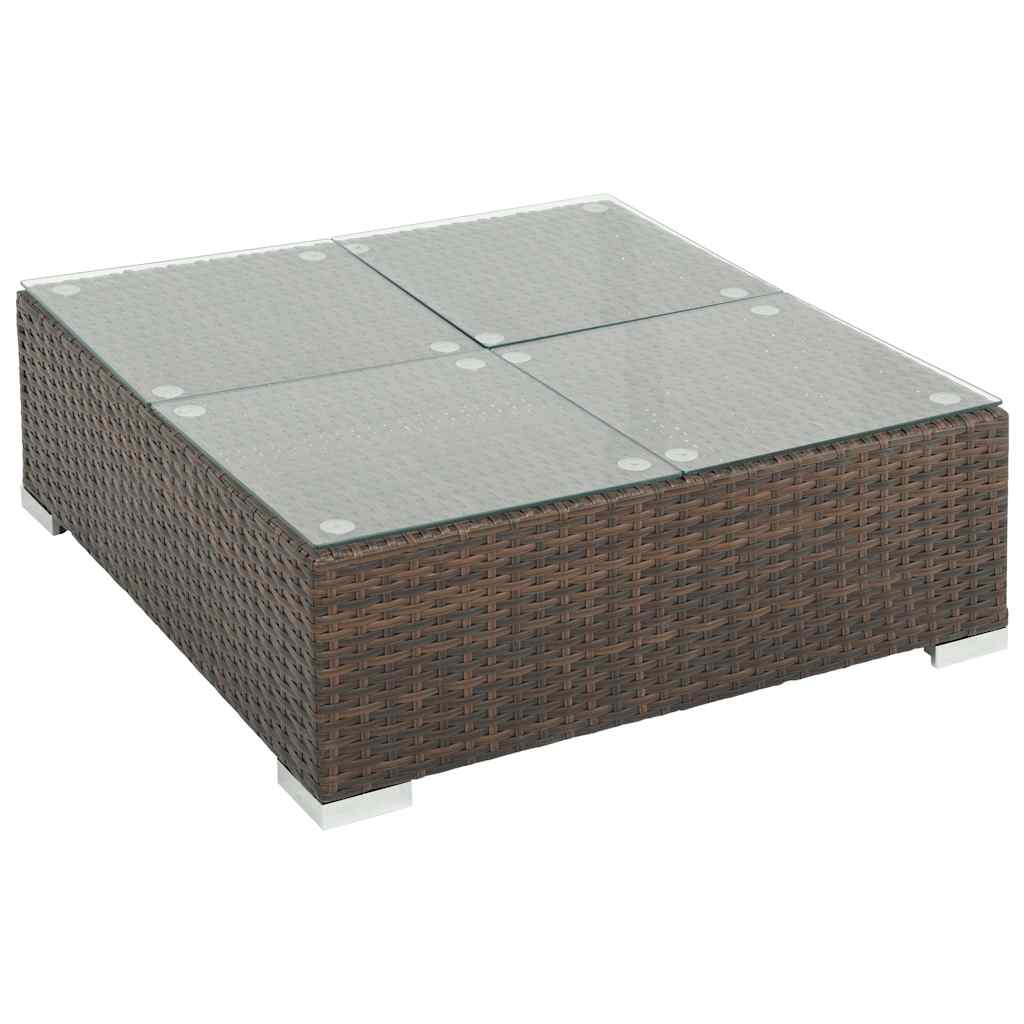vidaXL 6 Piece Garden Lounge Set with Cushions Poly Rattan Brown