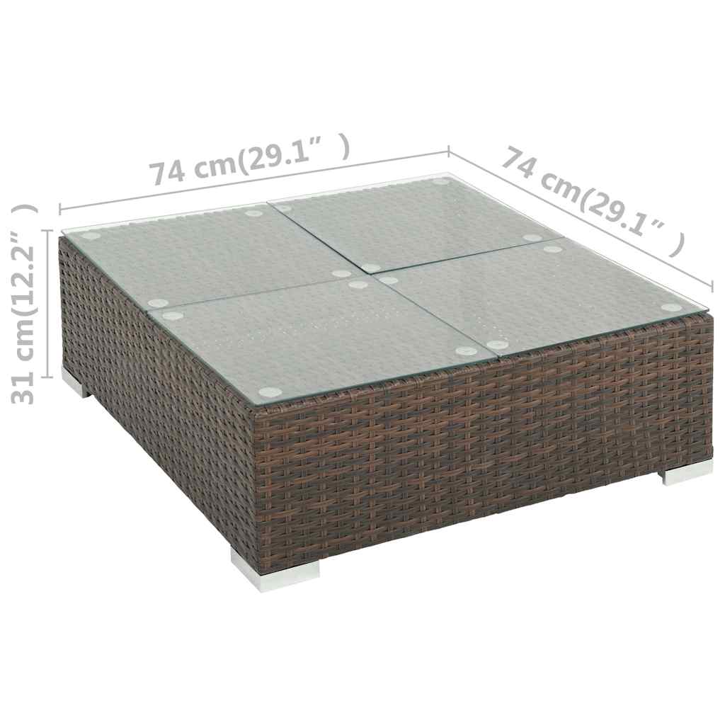 vidaXL 6 Piece Garden Lounge Set with Cushions Poly Rattan Brown