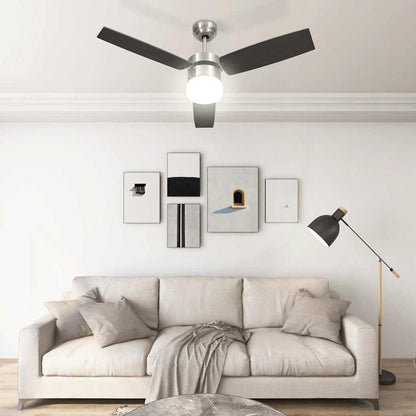 vidaXL Ceiling Fan with Light and Remote Control 108 cm Dark Brown