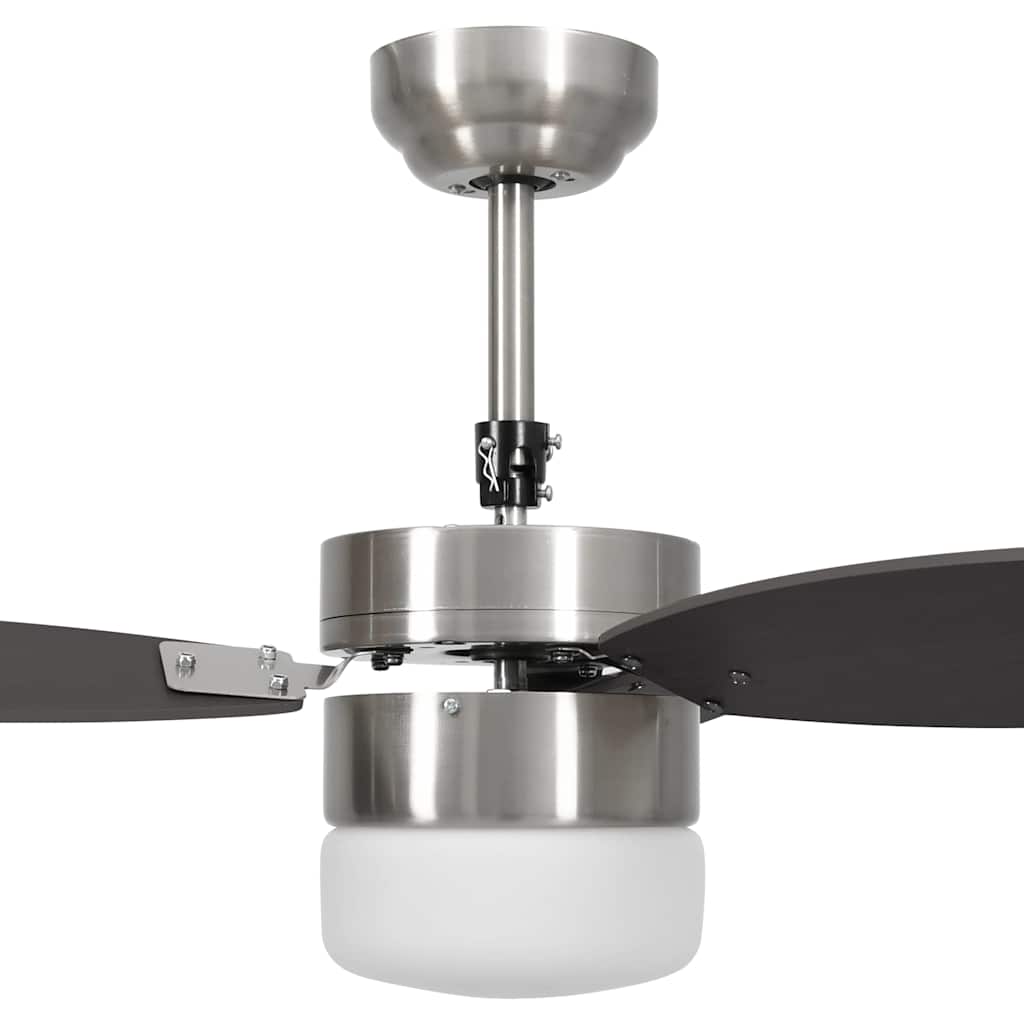 vidaXL Ceiling Fan with Light and Remote Control 76 cm Dark Brown