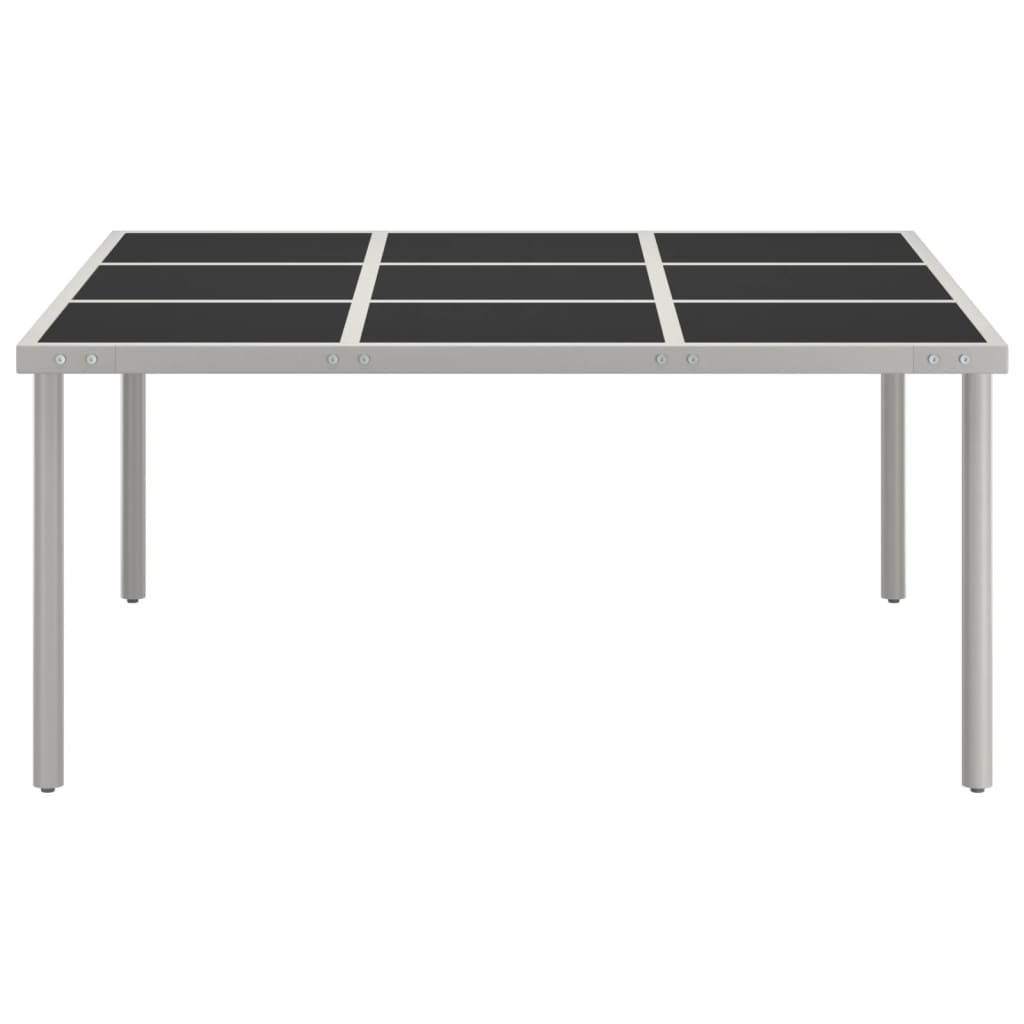 vidaXL Garden Dining Table 170x170x74.5 cm Glass and Steel