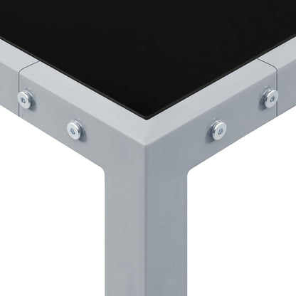 vidaXL Garden Table 130x130x72 cm Grey Steel and Glass