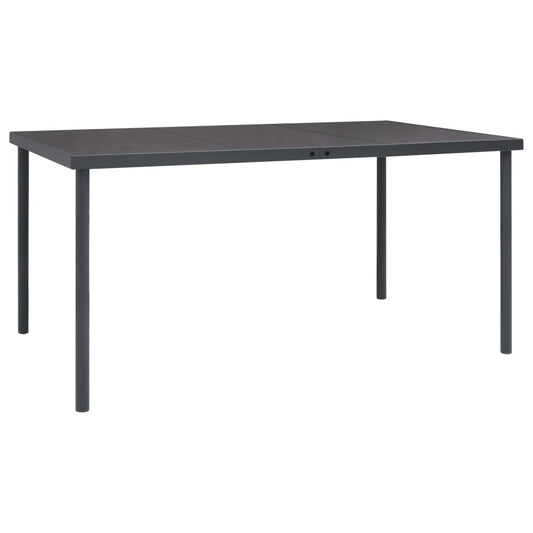 313087 vidaXL Outdoor Dining Table Anthracite 150x90x74 cm Steel