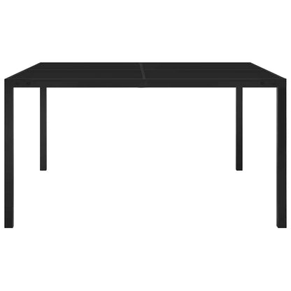 313099 vidaXL Garden Table 130x130x72 cm Black Steel and Glass
