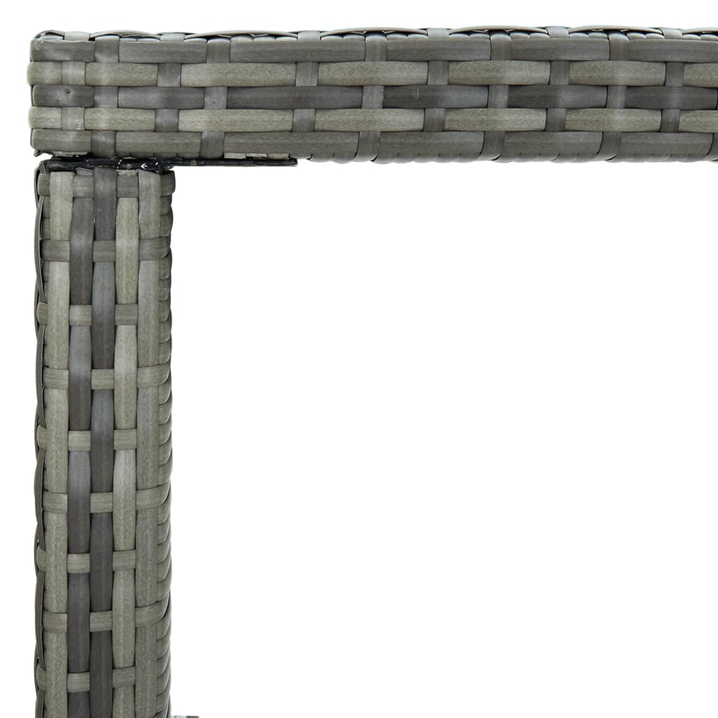 vidaXL Garden Bar Table Grey 130x60x110 cm Poly Rattan and Glass
