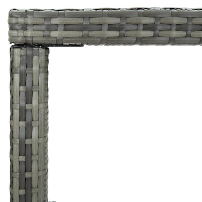 vidaXL Garden Bar Table Grey 130x60x110 cm Poly Rattan and Glass