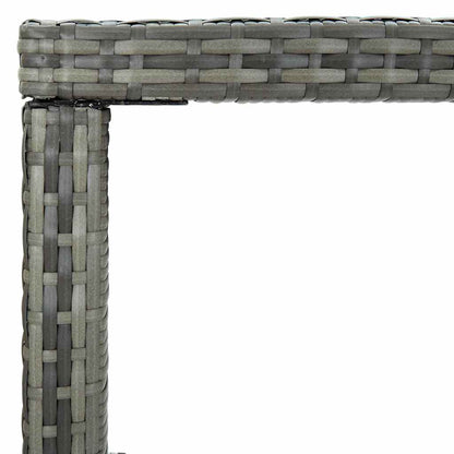 313462 vidaXL Garden Bar Table Grey 130x60x110 cm Poly Rattan and Glass