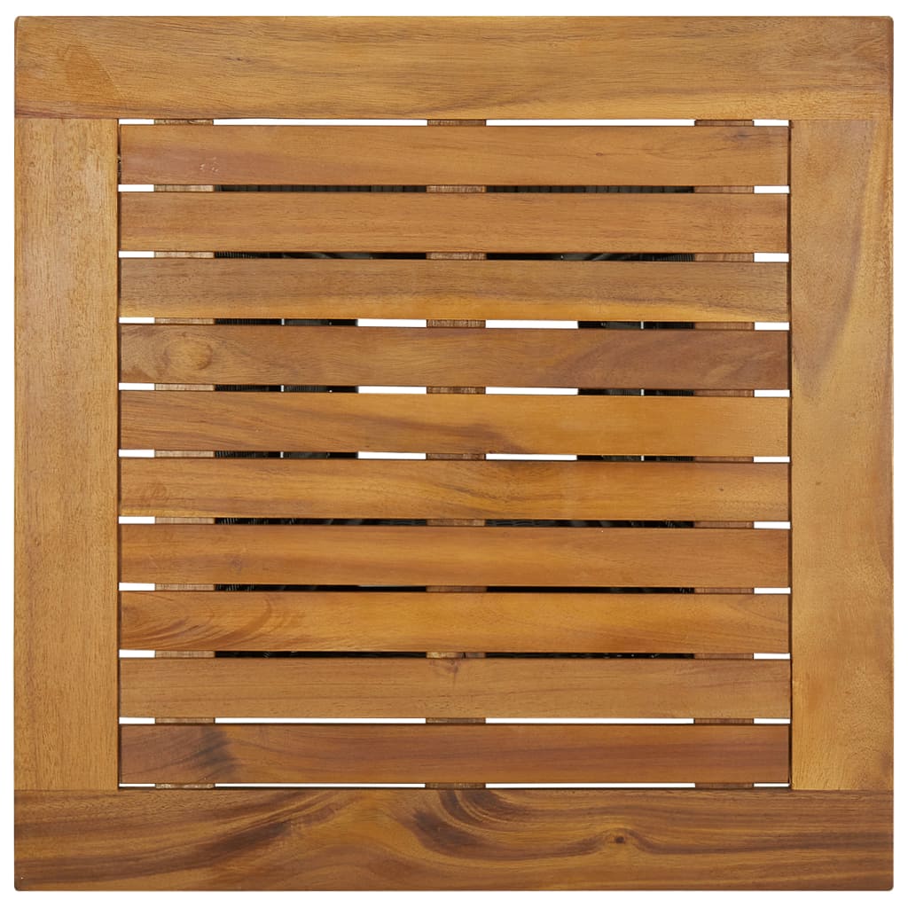 vidaXL Bar Table Grey 60x60x110 cm Poly Rattan and Solid Acacia Wood