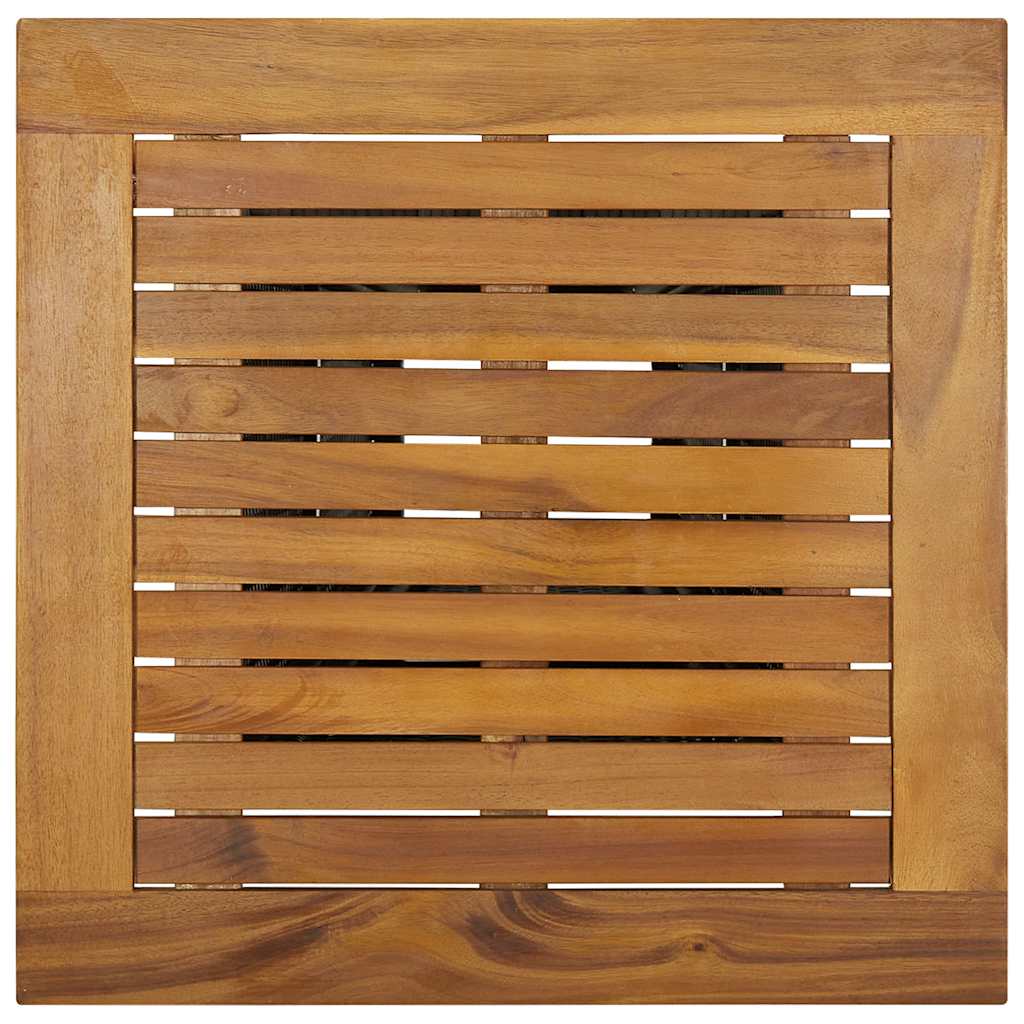313464 vidaXL Bar Table Grey 60x60x110 cm Poly Rattan and Solid Acacia Wood