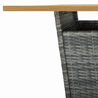 313466 vidaXL Bar Table Grey 80x80x110 cm Poly Rattan and Solid Acacia Wood