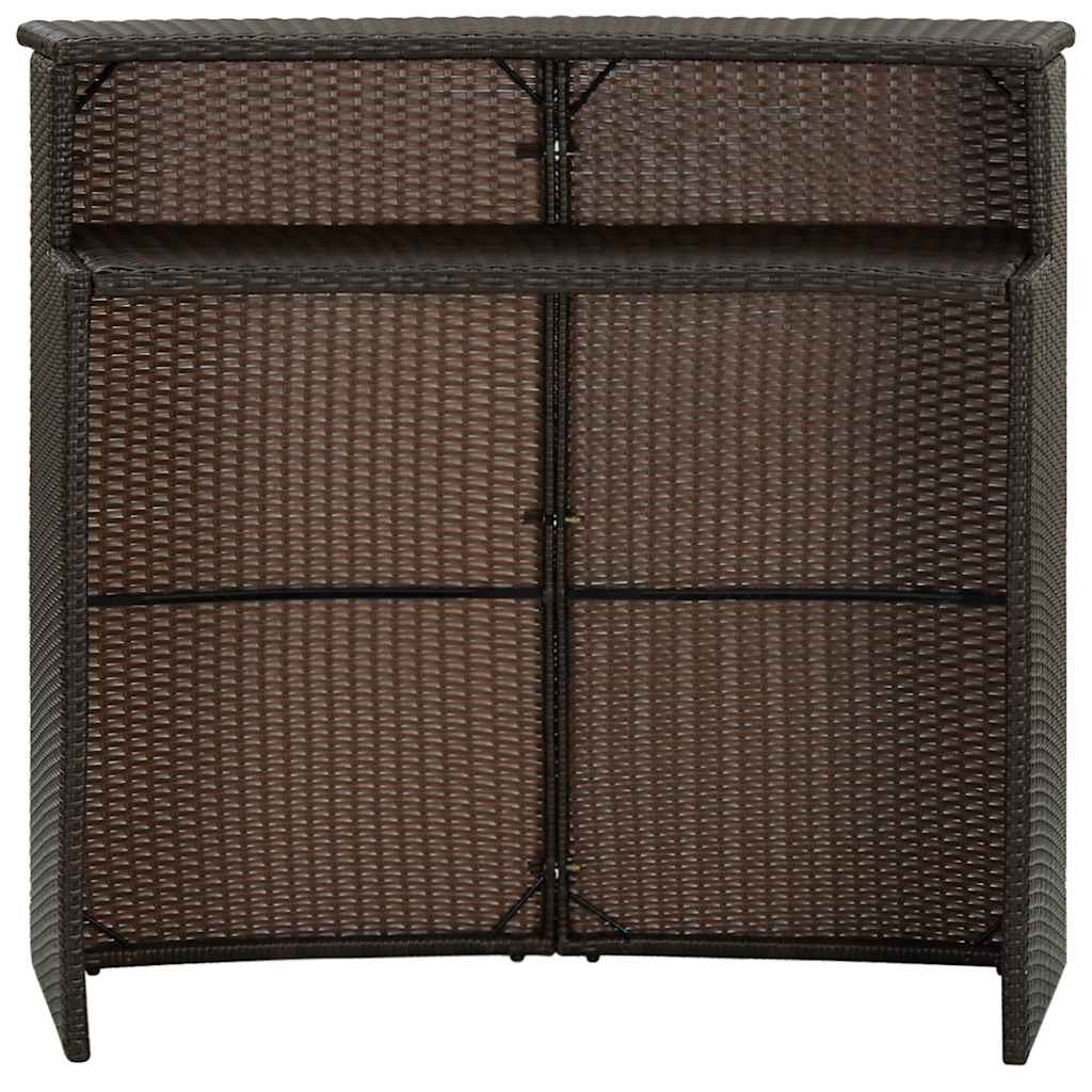 vidaXL Garden Bar Table Brown 120x55x110 cm Poly Rattan