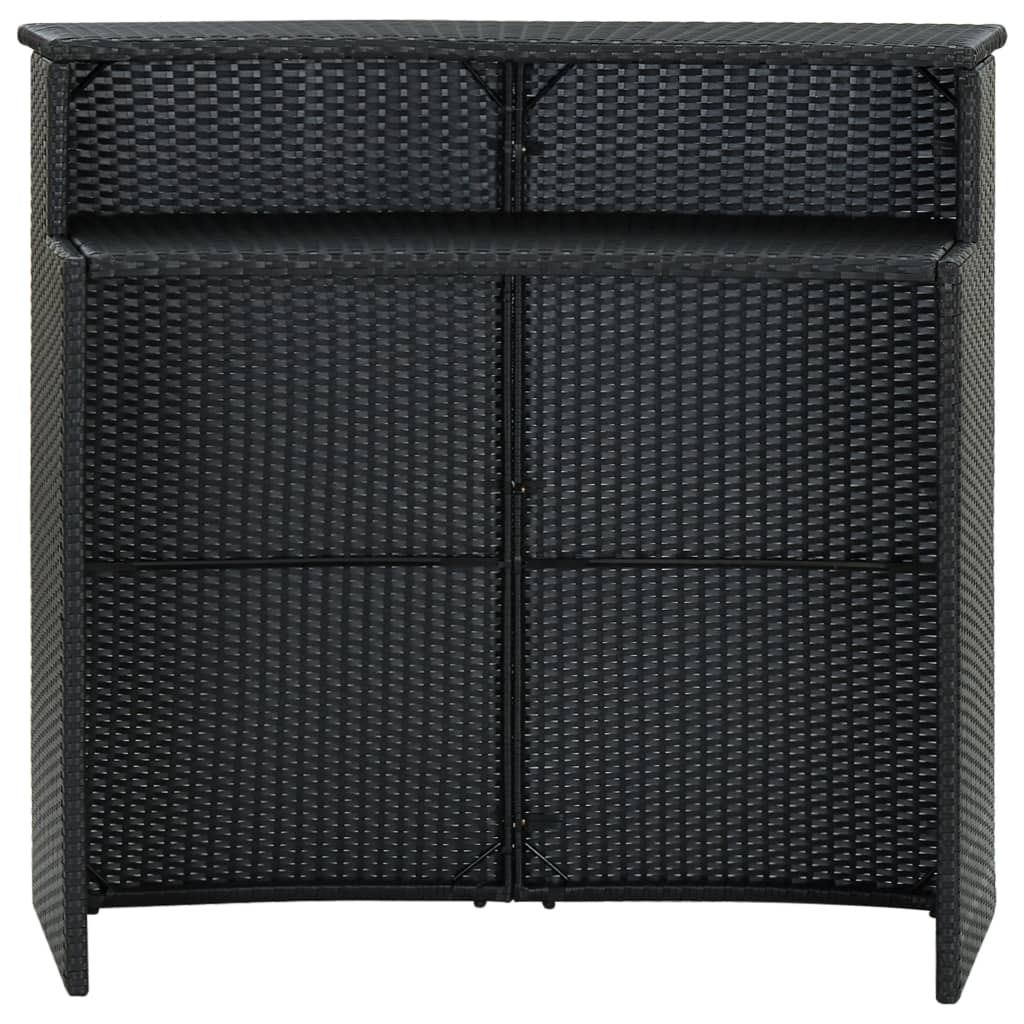 vidaXL Garden Bar Table Black 120x55x110 cm Poly Rattan
