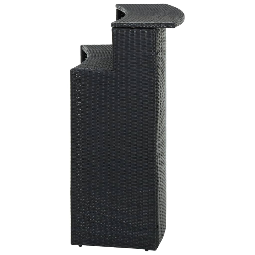 vidaXL Garden Bar Table Black 120x55x110 cm Poly Rattan