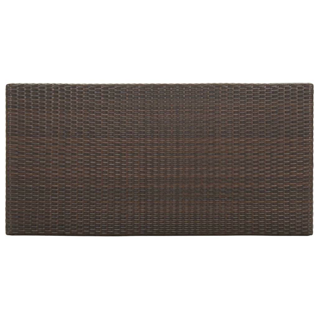 vidaXL Bar Table with Storage Rack Brown 120x60x110 cm Poly Rattan