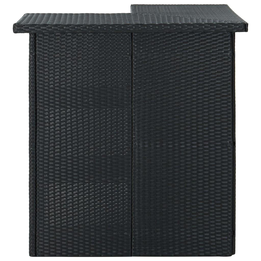 vidaXL Corner Bar Table Black 100x50x105 cm Poly Rattan