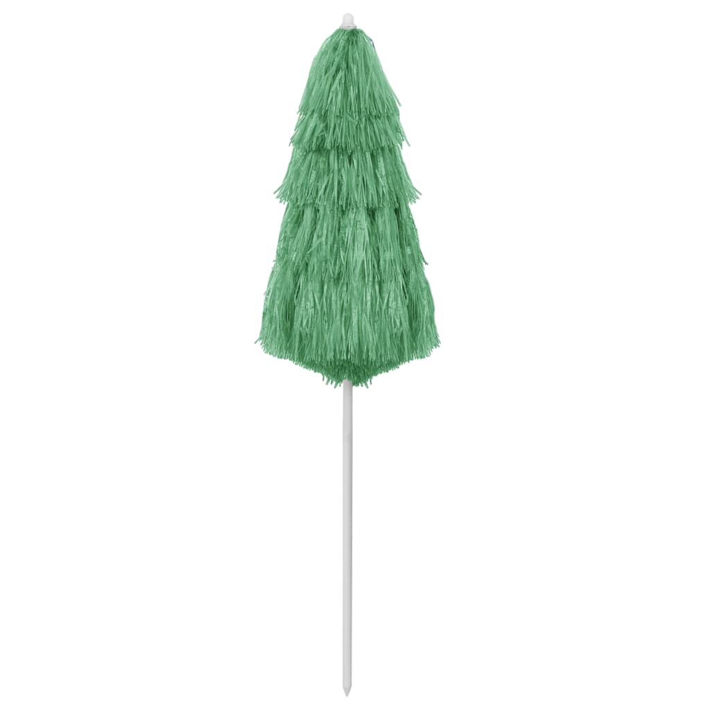 vidaXL Hawaii Beach Parasol | Green | Polyester | Medium | Tiltable