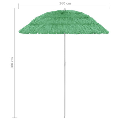 vidaXL Hawaii Beach Parasol | Green | Polyester | Medium | Tiltable