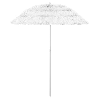 vidaXL Hawaii Beach Parasol | White | Polyester | Tiltable | Beach Parasol