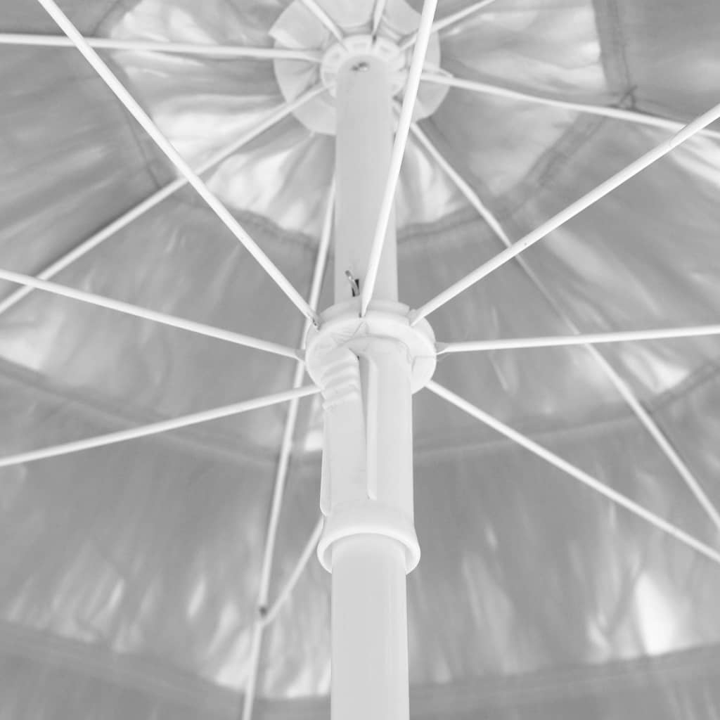 vidaXL Hawaii Beach Parasol | White | Polyester | Tiltable | Beach Parasol