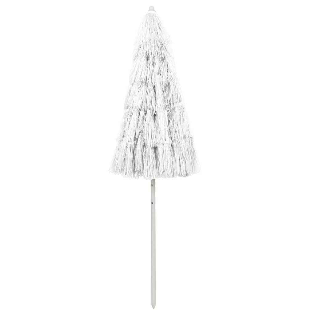 vidaXL Hawaii Beach Parasol | White | Polyester | Large | Tiltable