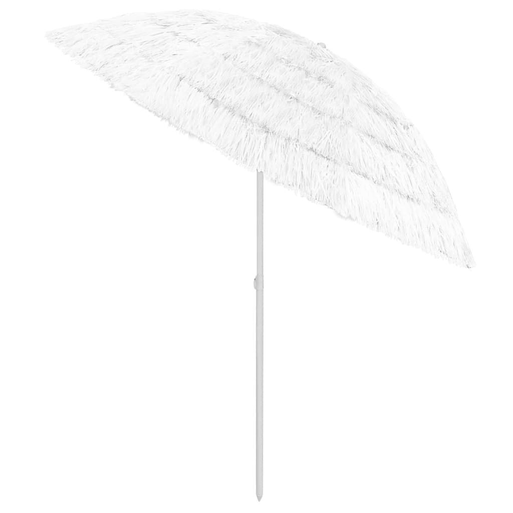 vidaXL Hawaii Beach Parasol | White | Polyester | Large | Tiltable