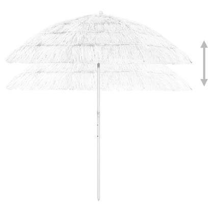 vidaXL Hawaii Beach Parasol | White | Polyester | Large | Tiltable