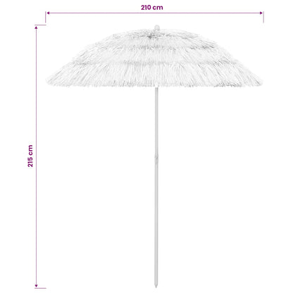 vidaXL Hawaii Beach Parasol White 240 cm