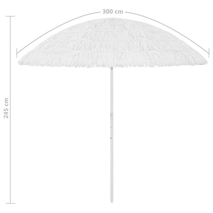 vidaXL Hawaii Beach Parasol White 300 cm